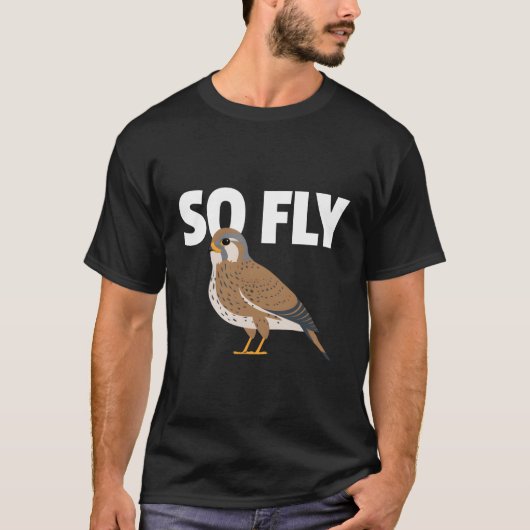 Kestrel Sparrow Hawk Falcon vogelobservatie T-shirt (Voorkant)