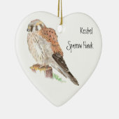 Kestrel Sparrow Hawk, Waterverf Bird Animal Keramisch Ornament (Rechts)