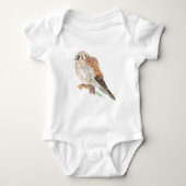 Kestrel Sparrow Hawk, Waterverf Bird Romper (Voorkant)