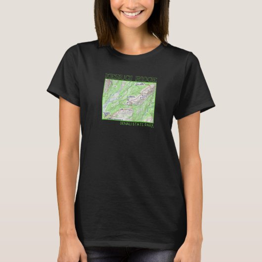 Kesugi Ridge Hiking Map Denali State Park Alaska S T-shirt (Voorkant)