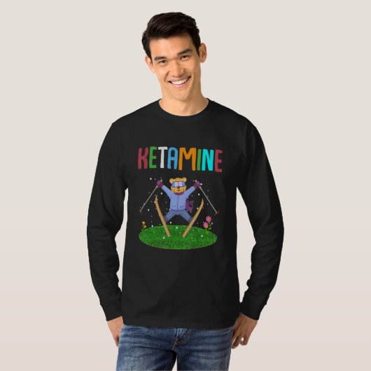 Ketamine Skiing Jumping Bear T-shirt (Voorkant volledig)