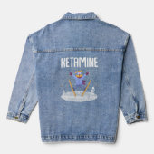 Ketamine Skiing Jumping Beer White Denim Jacket (Achterkant)