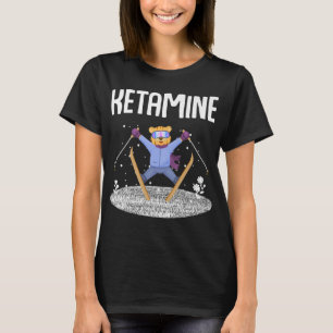 Ketamine Skiing Jumping Beer Witte geschenken T-shirt