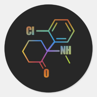 Ketaminemolecule Techno EDM Rave Psychedelische re Ronde Sticker