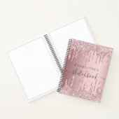 Ketchbook druppelt monogram zwart roze glitter notitieboek (Binnen)