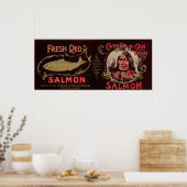 Ketchican, Alaska - Catch-A-Can zalmlabel Poster (Keuken)