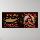Ketchican, Alaska - Catch-A-Can zalmlabel Poster (Voorkant)