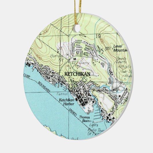 Ketchikan AK kerstversiering Keramisch Ornament (Links)