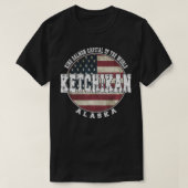 Ketchikan Alaska  Amerikaanse vlag T-shirt (Design voorkant)