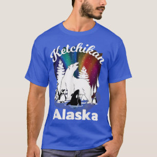 Ketchikan Alaska Aurora Borealis Beer Orca Souveni T-shirt