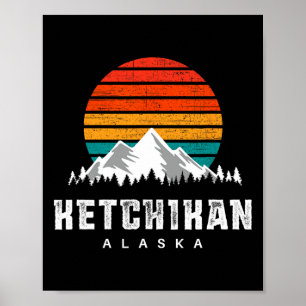 Ketchikan Alaska Berglandschap Skiën en Wandelen Poster