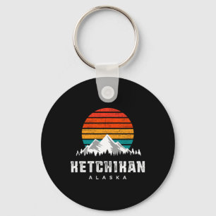Ketchikan Alaska berglandschap skien en wandelen Sleutelhanger