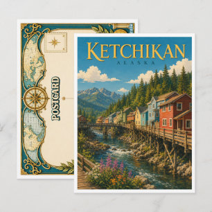 Ketchikan Alaska Creek Street GeoSaga Briefkaart