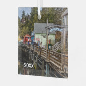 Ketchikan, Alaska, Creek Street, Glas Ornament (Voorkant links)