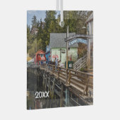 Ketchikan, Alaska, Creek Street, Glas Ornament (Voorkant Rechts)