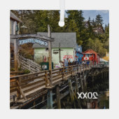 Ketchikan, Alaska, Creek Street, Glas Ornament (Achterkant)