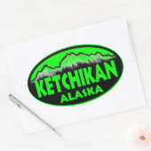 Ketchikan Alaska groene ovale stickers (Envelop)
