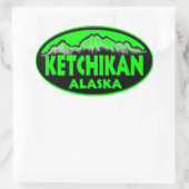 Ketchikan Alaska groene ovale stickers (Tas)