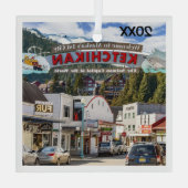 Ketchikan, Alaska, Salmon Capital, Glas Ornament (Achterkant)
