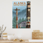 Ketchikan, Alaska - Saxman Totem Village Poster (Keuken)