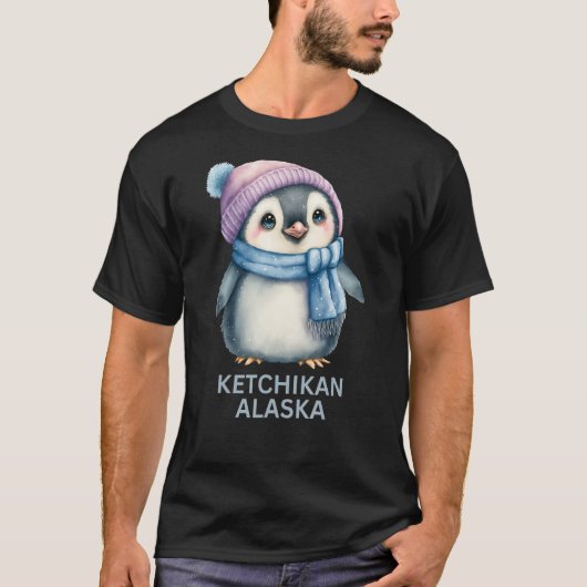 Ketchikan Alaska Schattigee Pinguïn voor Kinderen T-shirt (Voorkant)