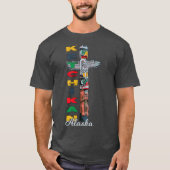 Ketchikan Alaska Totem Pole Native Art Souvenir T-shirt (Voorkant)