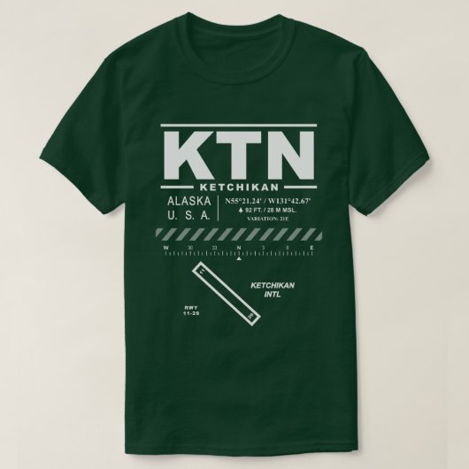 Ketchikan International Airport KTN T-shirt (Design voorkant)