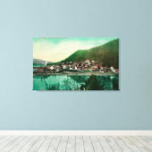 Ketchikan, Uitzicht van de stad Alaska - Eerste st Canvas Afdruk (Insitu (Houten vloer))