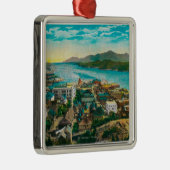 Ketchikan, Uitzicht van de stad Alaska - Eerste st Metalen Ornament (Rechts)