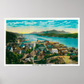 Ketchikan, Uitzicht van de stad Alaska - Eerste st Poster (Voorkant)