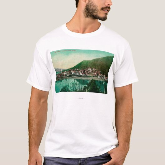 Ketchikan, Uitzicht van de stad Alaska - Eerste st T-shirt (Voorkant)