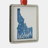 Ketchum Idaho houtnerf Metalen Ornament (Rechts)