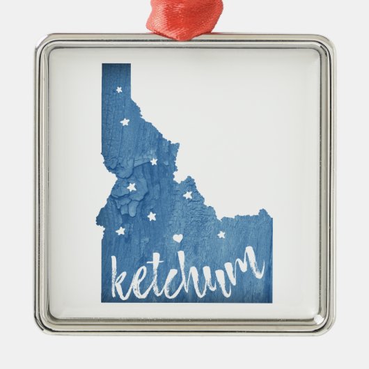 Ketchum Idaho houtnerf Metalen Ornament (Voorkant)