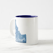 Ketchum Idaho houtnerf Tweekleurige Koffiemok (Voorkant links)