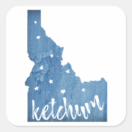 Ketchum Idaho houtnerf Vierkante Sticker (Voorkant)