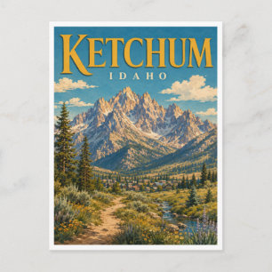 Ketchum Idaho Sawtooths GeoSaga Briefkaart
