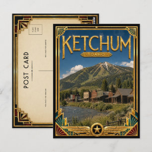 Ketchum Idaho Vintage Art Deco Gouden Tijdperk Briefkaart
