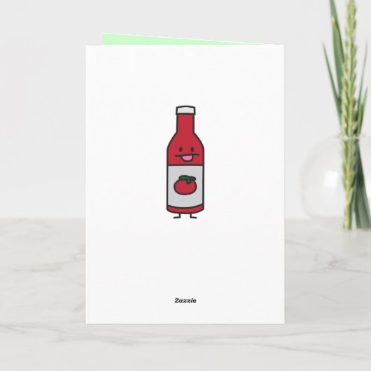 Ketchup Bottle Tomato Sauce Table condition fancy Bedankkaart (Achterkant)