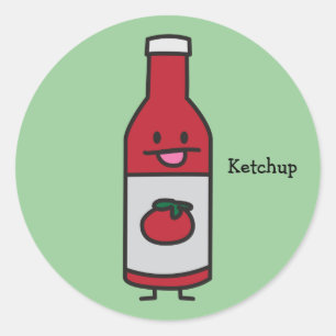 Ketchup Bottle Tomato Sauce Table condition fancy Ronde Sticker
