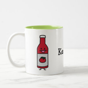 Ketchup Bottle Tomato Sauce Table condition fancy Tweekleurige Koffiemok