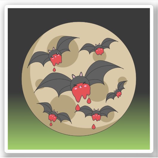 Ketchup Eater Vampire Bats Sticker (Voorkant)