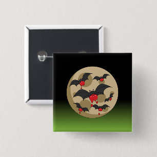 Ketchup Eater Vampire Bats Vierkante Button 5,1 Cm