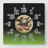 Ketchup Eater Vampire Bats Vierkante Klok (Voorkant)