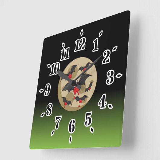 Ketchup Eater Vampire Bats Vierkante Klok (Hoek)