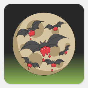 Ketchup Eater Vampire Bats Vierkante Sticker