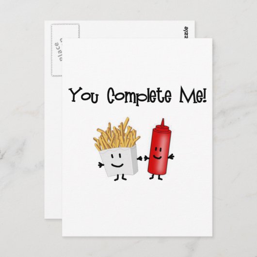 Ketchup en Fries! Briefkaart (Voorkant / Achterkant)