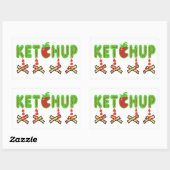 Ketchup en Fries Rechthoekige Sticker (Vel)