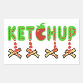 Ketchup en Fries Rechthoekige Sticker (Voorkant)