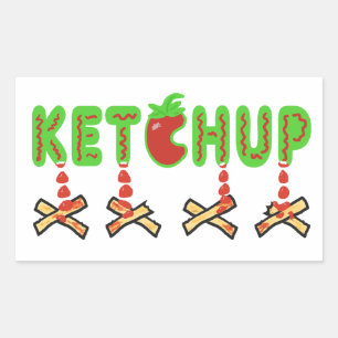 Ketchup en Fries Rechthoekige Sticker