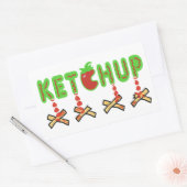Ketchup en Fries Rechthoekige Sticker (Envelop)